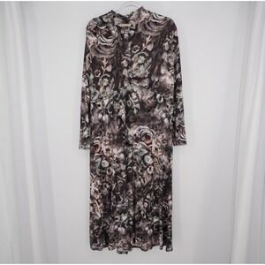 SOFT SURROUNDINGS Floral Naima Maxi Dress XL Moody Dark Floral Academia